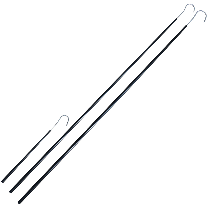 48cm/52,5cm/168cm/176cm 1 seksjon slitesterk glassfiber/karbonh&aring;ndtak fiskegaffel med stor krok for stor fisk