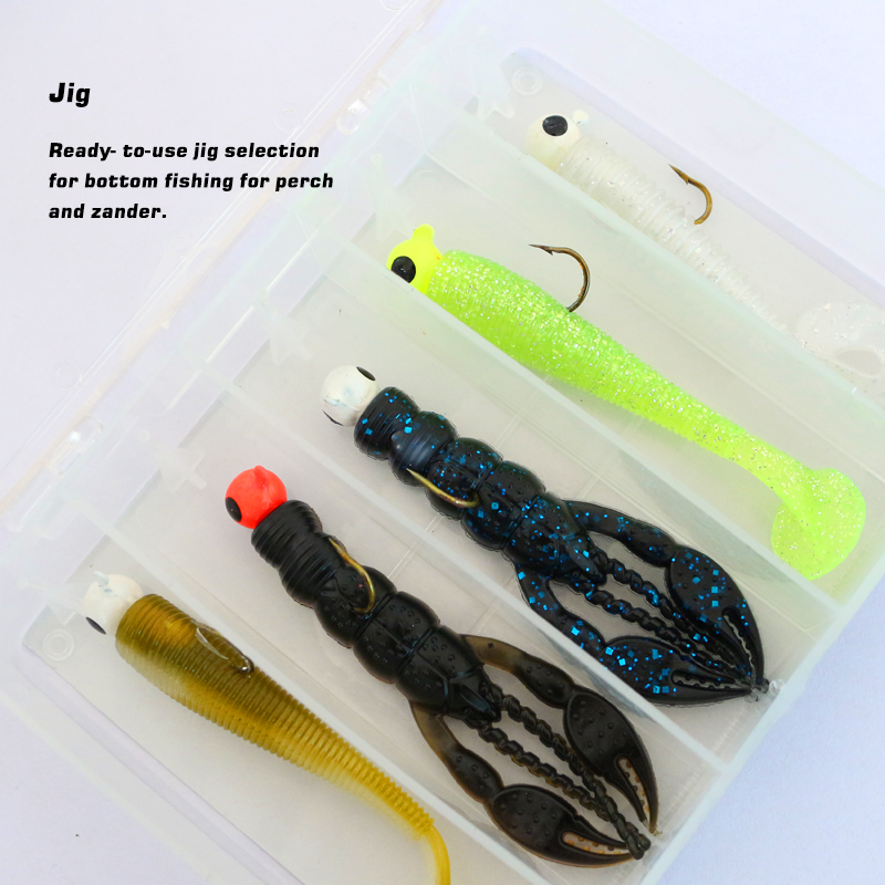Kit de pesca personalizado para trucha/perca/lucio/lucioperca con tornado de cabeza plomada