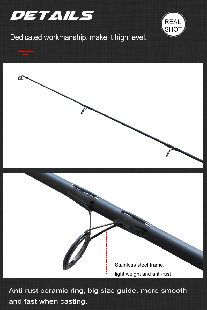 Combo de ca&ntilde;a de bagre compuesto de carbono/epoxi personalizado de 9'/2,7 m, 2 uds.